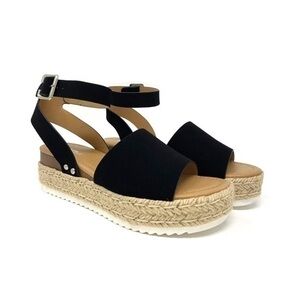 Soda Topic Women’s Open Toe Ankle Strap Espadrille Platform Sandals NIB